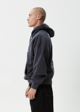 AFENDS Mens Moments - Boxy Hoodie - Charcoal - Afends mens moments   boxy hoodie   charcoal