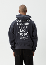 AFENDS Mens Moments - Boxy Hoodie - Charcoal - Afends mens moments   boxy hoodie   charcoal