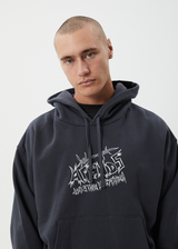 AFENDS Mens Moments - Boxy Hoodie - Charcoal - Afends mens moments   boxy hoodie   charcoal