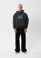 AFENDS Mens Moments - Boxy Hoodie - Charcoal - Afends mens moments   boxy hoodie   charcoal