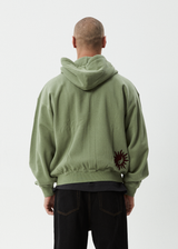 AFENDS Mens Sun Bite - Zip Hood - Oil Green - Afends mens sun bite   zip hood   oil green
