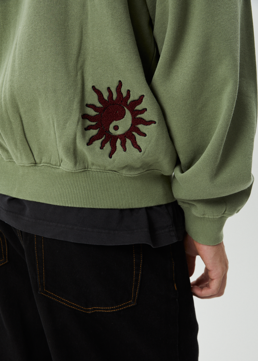 AFENDS Mens Sun Bite - Zip Hood - Oil Green