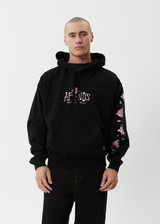 AFENDS Mens Smell The Roses - Boxy Hoodie - Black - Afends mens smell the roses   boxy hoodie   black