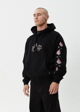 AFENDS Mens Smell The Roses - Boxy Hoodie - Black - Afends mens smell the roses   boxy hoodie   black