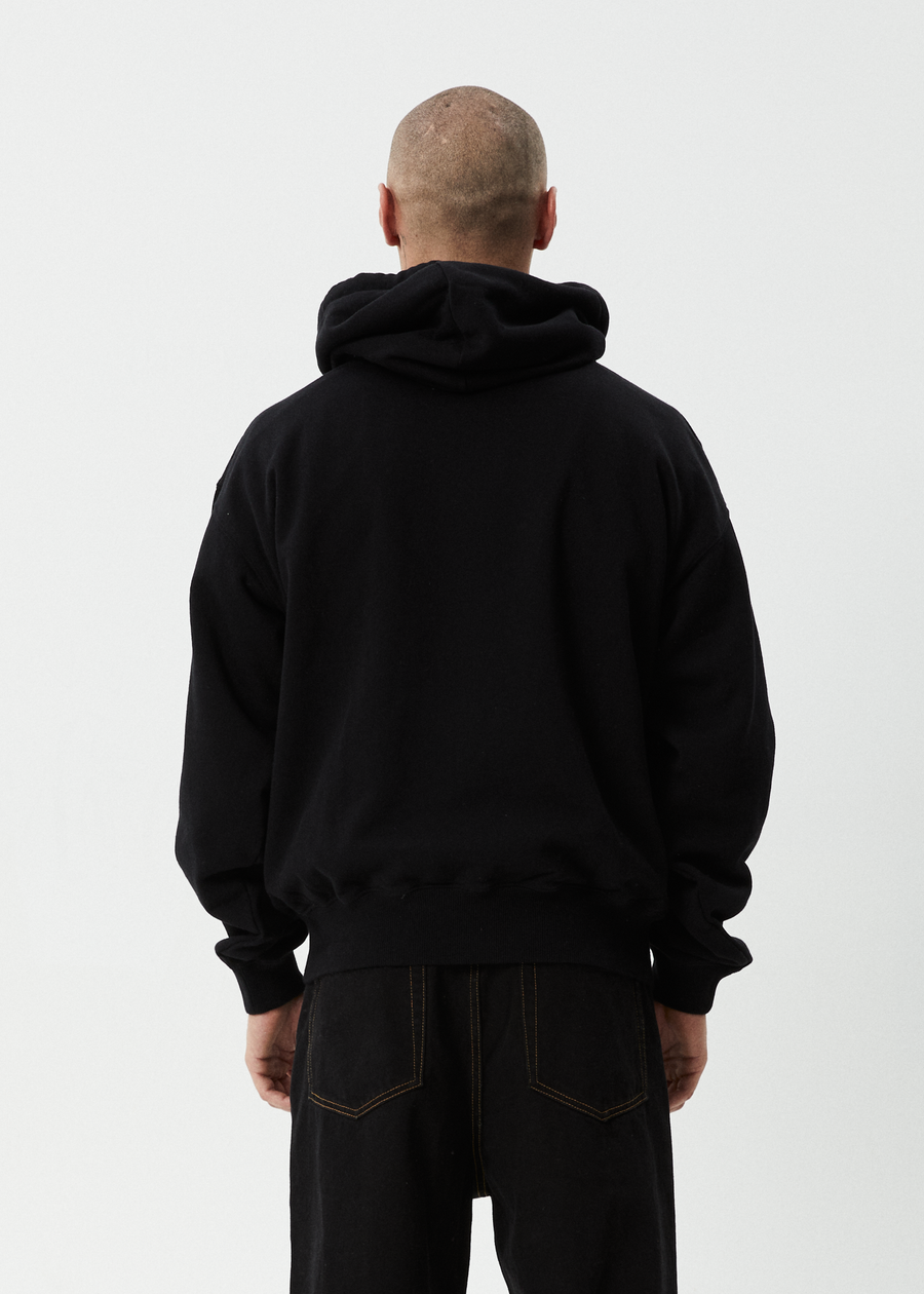 AFENDS Mens Smell The Roses - Boxy Hoodie - Black