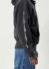 AFENDS Mens Hidden - Boxy Hoodie - Charcoal - Afends mens hidden   boxy hoodie   charcoal