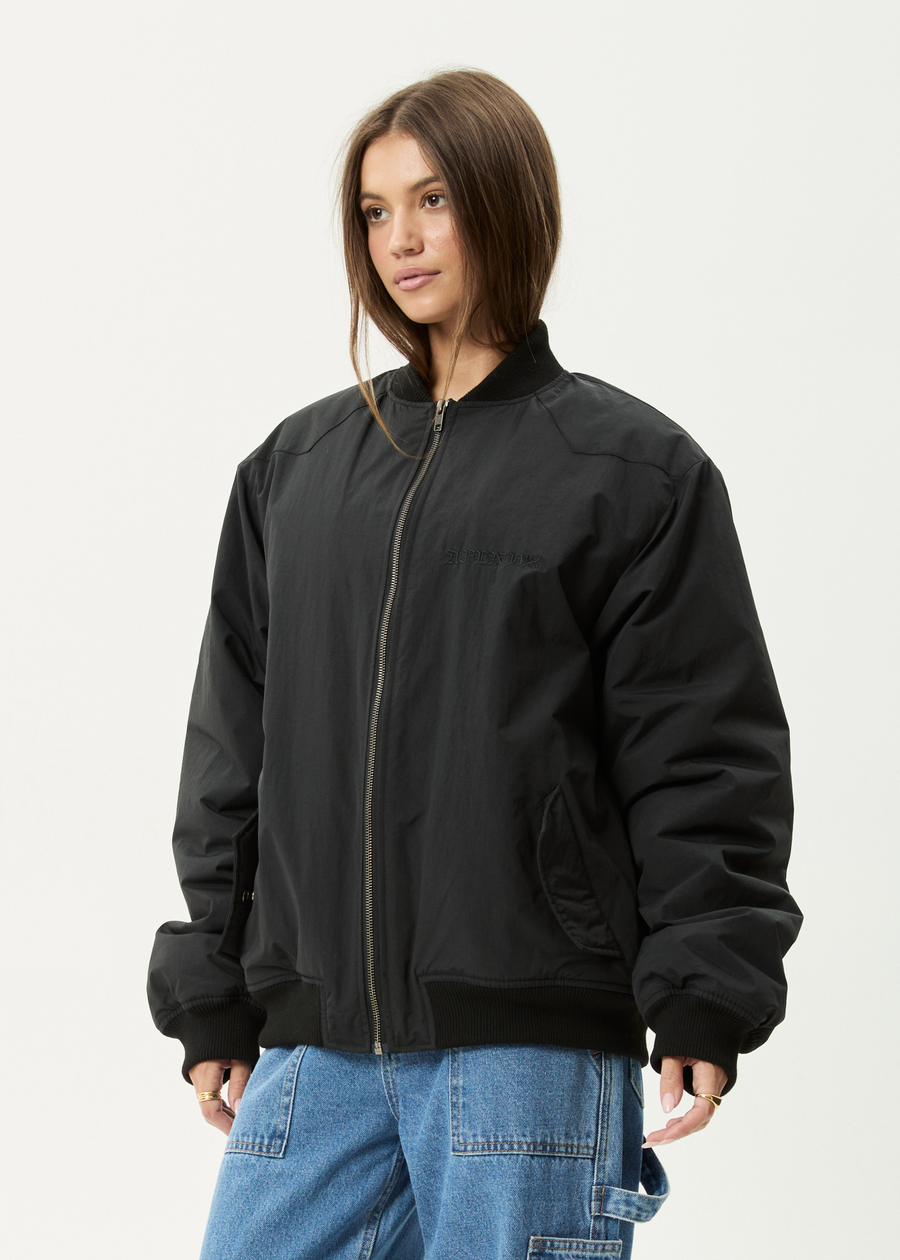 AFENDS Mens No More Bombs - Bomber Jacket - Black