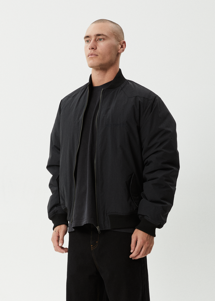AFENDS Mens No More Bombs - Bomber Jacket - Black