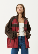 AFENDS Mens Spicy - Sports Spray Jacket - Burgundy - Afends mens spicy   sports spray jacket   burgundy