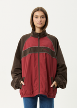 AFENDS Mens Spicy - Sports Spray Jacket - Burgundy - Afends mens spicy   sports spray jacket   burgundy