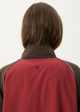 AFENDS Mens Spicy - Sports Spray Jacket - Burgundy - Afends mens spicy   sports spray jacket   burgundy