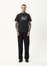 AFENDS Mens Torched - Retro Tee - Stone Black - Afends mens torched   retro tee   stone black