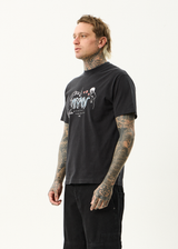 AFENDS Mens Torched - Retro Tee - Stone Black - Afends mens torched   retro tee   stone black