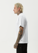 AFENDS Mens Torched - Retro Tee - White - Afends mens torched   retro tee   white