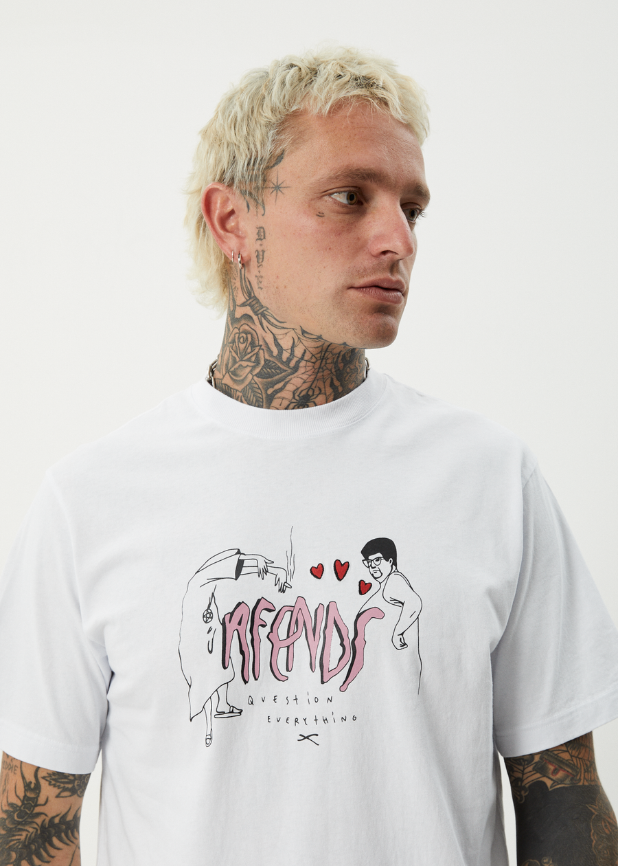 AFENDS Mens Torched - Retro Tee - White