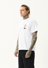 AFENDS Mens We Are Fam - Heavyweight Boxy Tee - White - Afends mens we are fam   heavyweight boxy tee   white