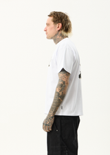 AFENDS Mens We Are Fam - Heavyweight Boxy Tee - White - Afends mens we are fam   heavyweight boxy tee   white