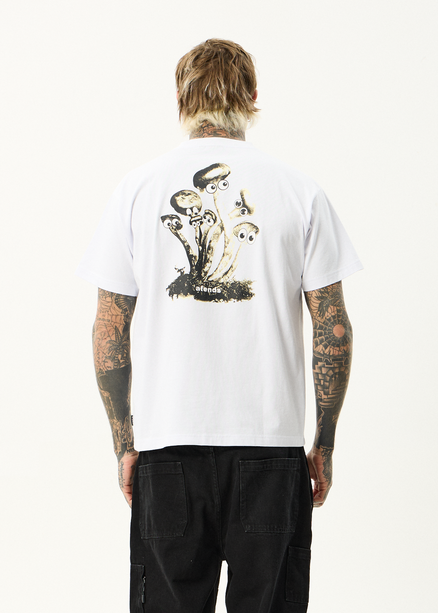 AFENDS Mens We Are Fam - Heavyweight Boxy Tee - White