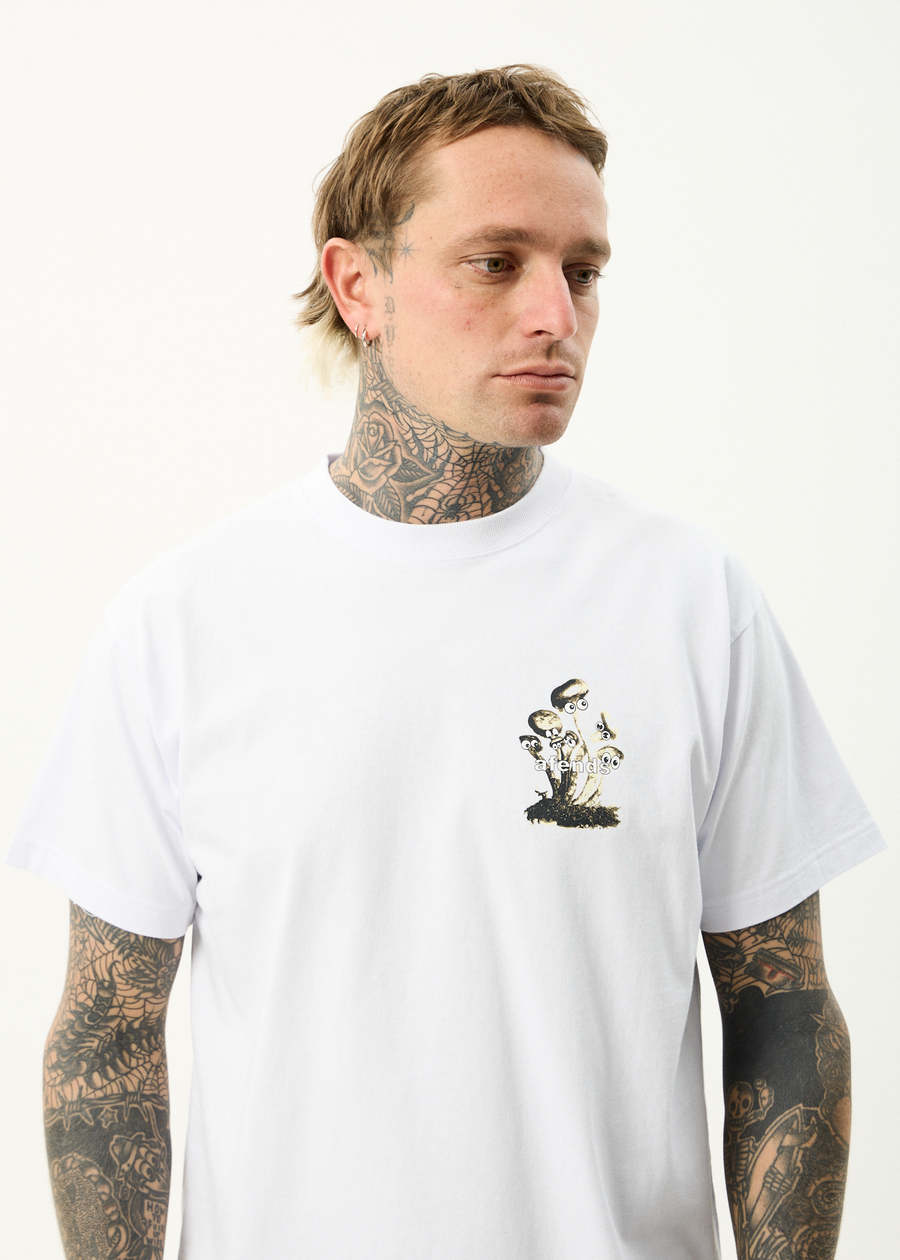 AFENDS Mens We Are Fam - Heavyweight Boxy Tee - White