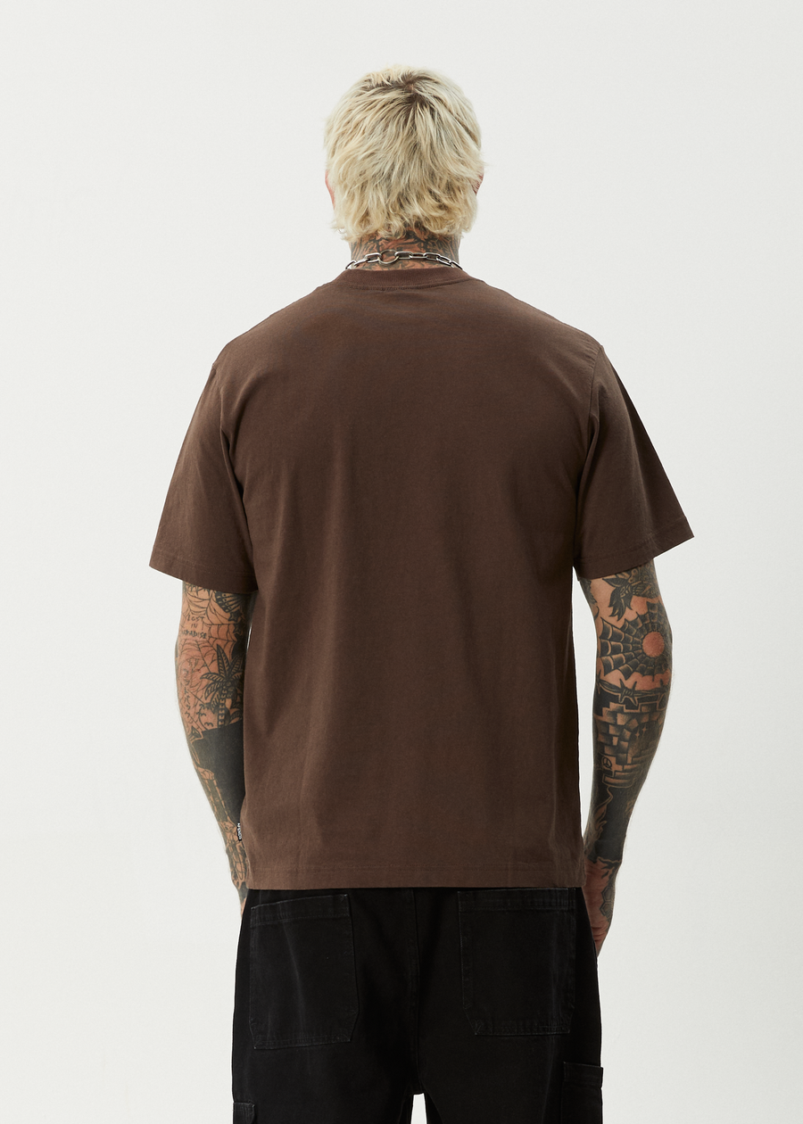 AFENDS Mens Ink - Retro Tee - Coffee