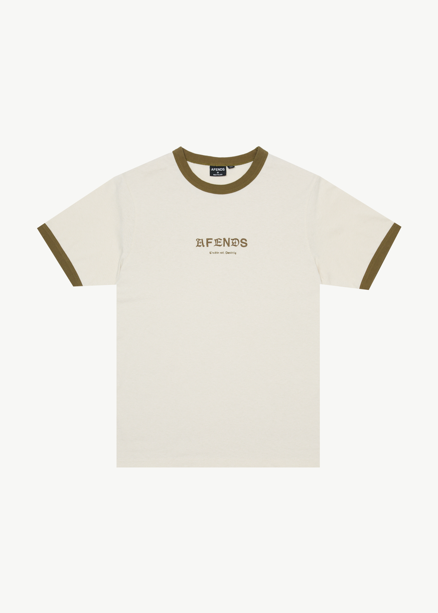 AFENDS Mens Mix Up - Ringer Tee - Moonbeam