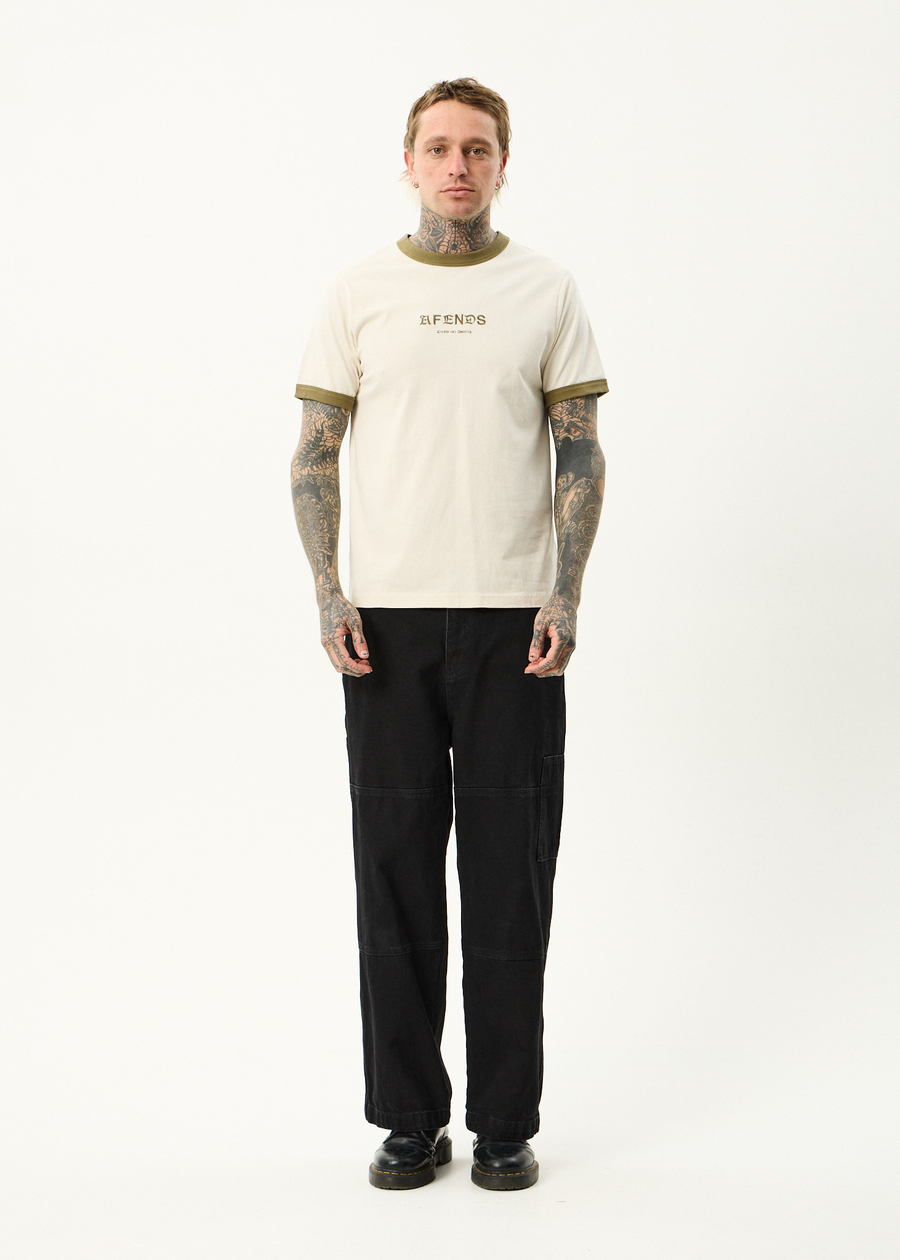 AFENDS Mens Mix Up - Ringer Tee - Moonbeam