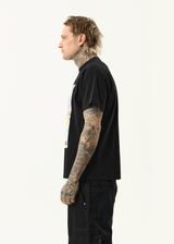 AFENDS Mens Sadworld - Heavyweight Boxy Tee - Black - Afends mens sadworld   heavyweight boxy tee   black