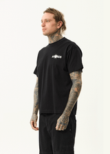 AFENDS Mens Spiked - Heavyweight Boxy Tee - Black - Afends mens spiked   heavyweight boxy tee   black