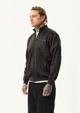 AFENDS Mens Spinal - Track Zip Up Jacket - Black - Afends mens spinal   track zip up jacket   black
