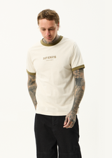 AFENDS Mens Mix Up - Ringer Tee - Moonbeam - Afends mens mix up   ringer tee   moonbeam