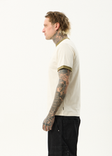 AFENDS Mens Mix Up - Ringer Tee - Moonbeam - Afends mens mix up   ringer tee   moonbeam