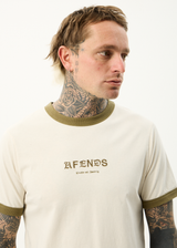 AFENDS Mens Mix Up - Ringer Tee - Moonbeam - Afends mens mix up   ringer tee   moonbeam