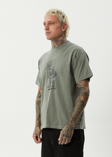 AFENDS Mens Hitching - Boxy Tee - Washed Sycamore - Afends mens hitching   boxy tee   washed sycamore