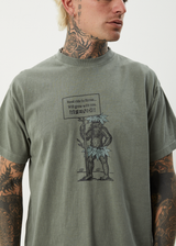 AFENDS Mens Hitching - Boxy Tee - Washed Sycamore - Afends mens hitching   boxy tee   washed sycamore