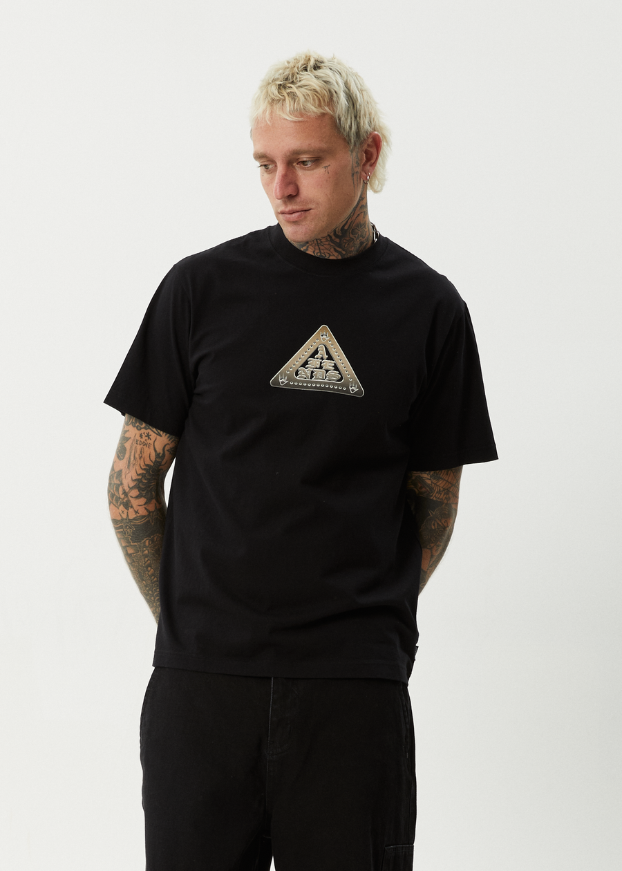 AFENDS Mens Embossed - Retro Tee - Black
