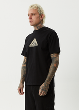 AFENDS Mens Embossed - Retro Tee - Black - Afends mens embossed   retro tee   black