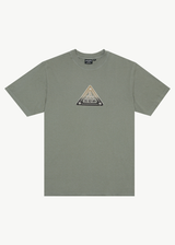 AFENDS Mens Embossed - Retro Tee - Washed Sycamore - Afends mens embossed   retro tee   washed sycamore