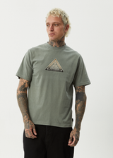 AFENDS Mens Embossed - Retro Tee - Washed Sycamore - Afends mens embossed   retro tee   washed sycamore