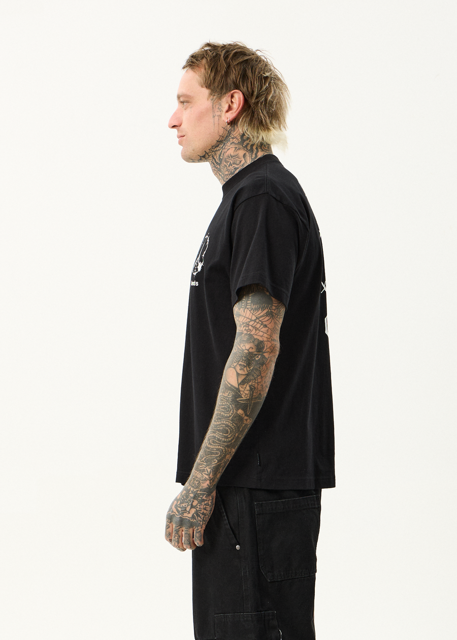 AFENDS Mens Energy - Boxy Tee - Black