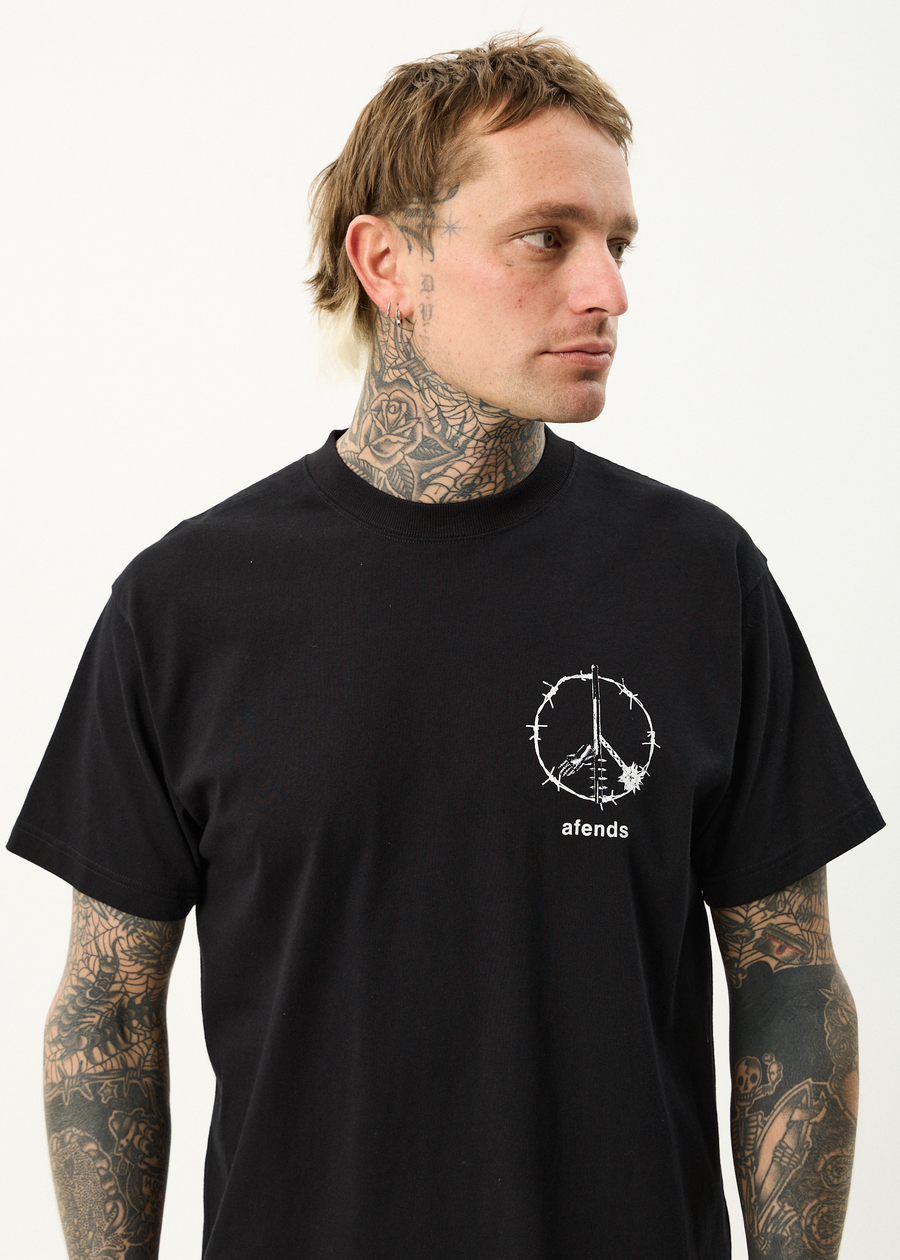 AFENDS Mens Energy - Boxy Tee - Black