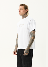 AFENDS Mens Spinal - Boxy Tee - White - Afends mens spinal   boxy tee   white