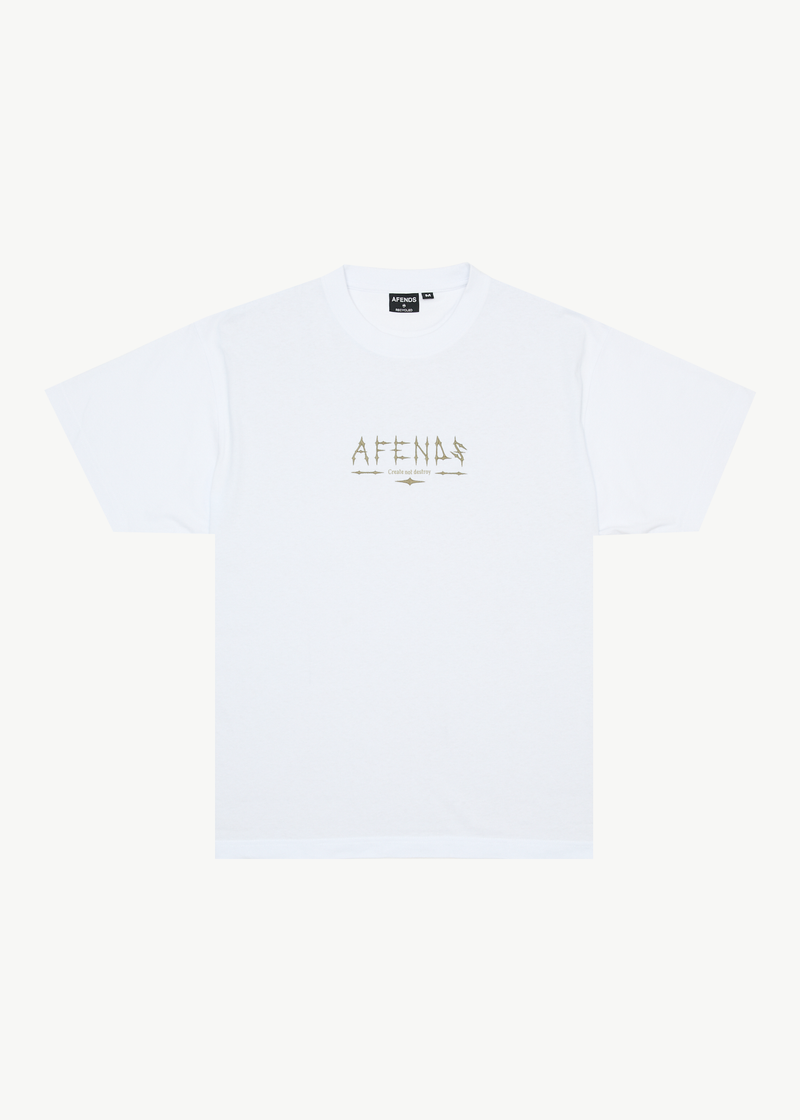AFENDS Mens Spinal - Boxy Tee - White