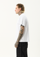AFENDS Mens Spinal - Boxy Tee - White - Afends mens spinal   boxy tee   white