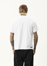 AFENDS Mens Spinal - Boxy Tee - White - Afends mens spinal   boxy tee   white