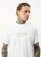 AFENDS Mens Spinal - Boxy Tee - White - Afends mens spinal   boxy tee   white