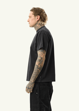 AFENDS Mens Spinal - Boxy Tee - Stone Black - Afends mens spinal   boxy tee   stone black