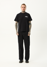 AFENDS Mens Spiked - Heavyweight Boxy Tee - Black - Afends mens spiked   heavyweight boxy tee   black