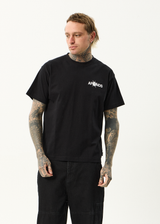 AFENDS Mens Spiked - Heavyweight Boxy Tee - Black - Afends mens spiked   heavyweight boxy tee   black