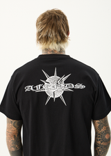 AFENDS Mens Spiked - Heavyweight Boxy Tee - Black - Afends mens spiked   heavyweight boxy tee   black