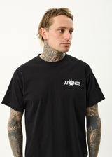 AFENDS Mens Spiked - Heavyweight Boxy Tee - Black - Afends mens spiked   heavyweight boxy tee   black
